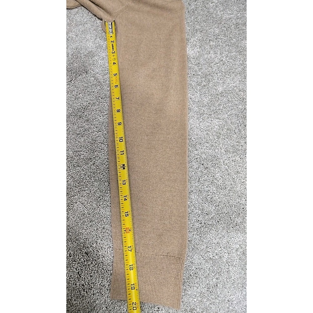 Banana Republic 100% Merino Wool ‎ Quarter Zip Pullover Sweater Beige Men's Sz L - Picture 7 of 10